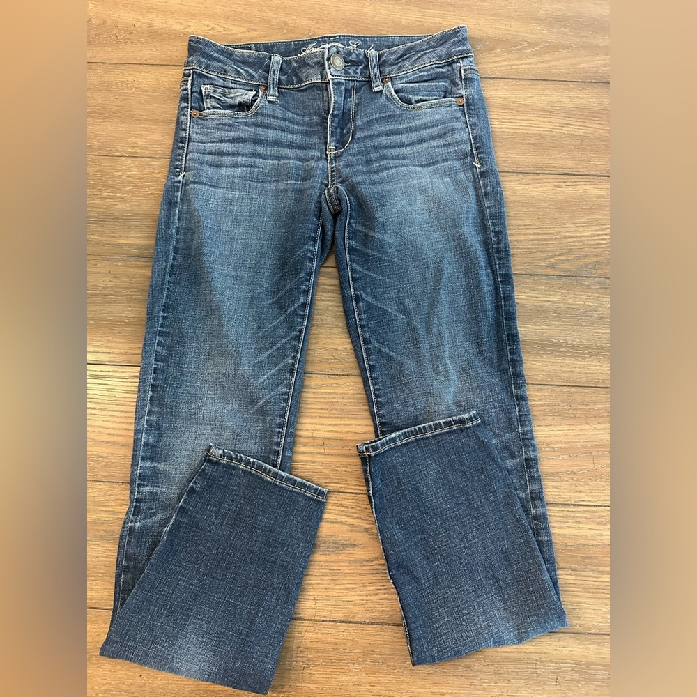 American Eagle Outfitters Blue Skinny Jeans Classic Denim Size 2 Regular - Picture 2 of 6